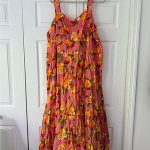 Talbots Orange & Lemon Citrus Fruit Dress